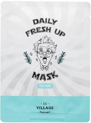 VILLAGE 11 FACTORY~Успокаивающая маска с экстрактом чайного дерева~Daily Fresh up Mask Tea 