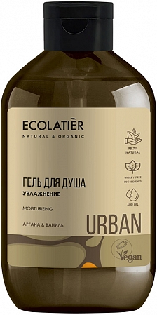 Ecolatier~Гель для душа с маслом арганы и ванилью~Organic Argana