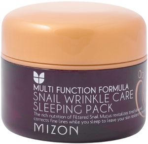 MIZON~ Ночная антивозрастная маска c экстрактом улитки ~Snail Wrinkle Care Sleeping Pack