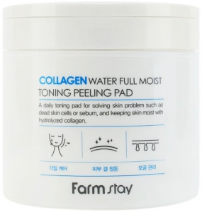 FarmStay~Очищающие пилинг-пэды с коллагеном~Collagen Water Full Moist Toning Peeling Pad