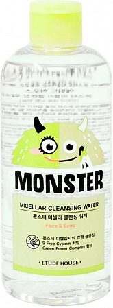 ETUDE HOUSE~Мицеллярная вода для снятия макияжа с экстрактом алоэ~Monster Micellar Cleansing Water