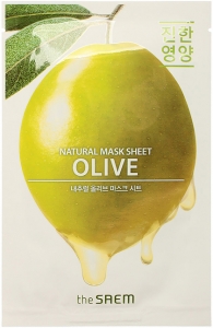 The Saem~Маска тканевая с экстрактом оливы~Natural Olive Mask Sheet