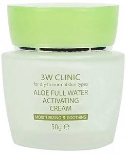 3W Clinic~Увлажняющий крем с экстрактом алоэ вера~Aloe full water activating cream